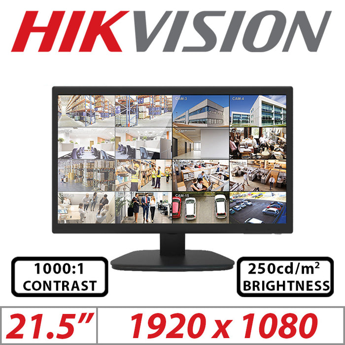 Hikvision DS-D5022FC-B 21.5" Full HD Led Monitor CCTV Monitor Hikvision
