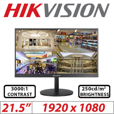 Hikvision DS-D5022FN-C 21.5" Led Full HD Borderless Monitor CCTV Monitors Hikvision