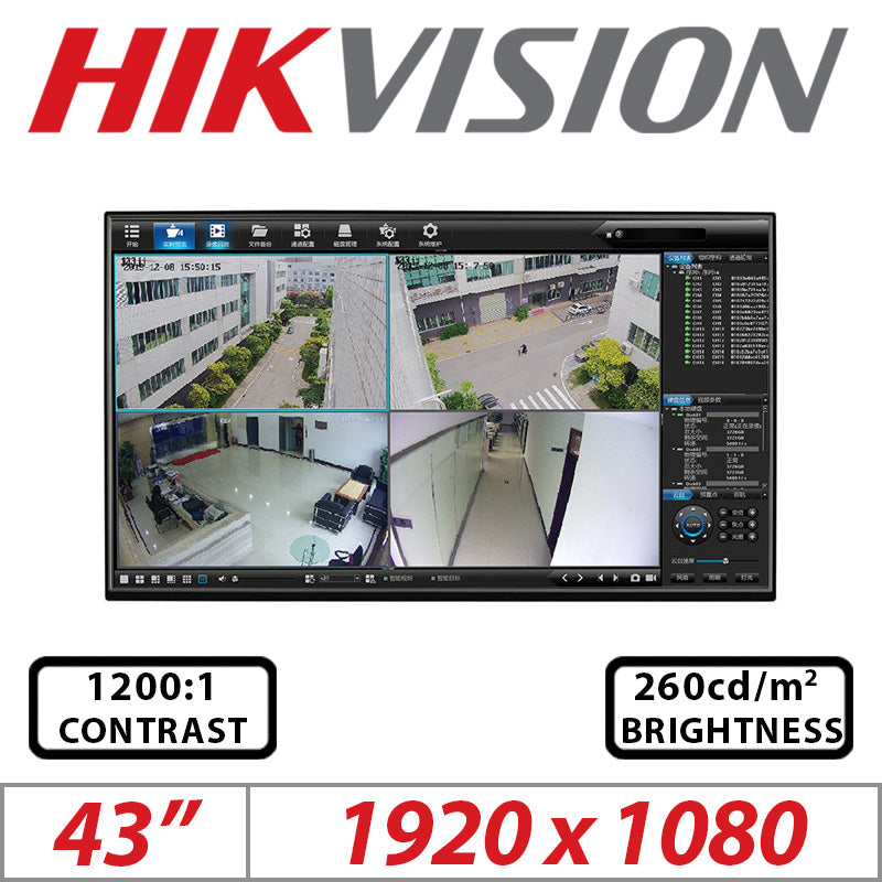 Hikvision DS-D5043UC 43" Full HD Led Monitor Digital Signage Display Hikvision
