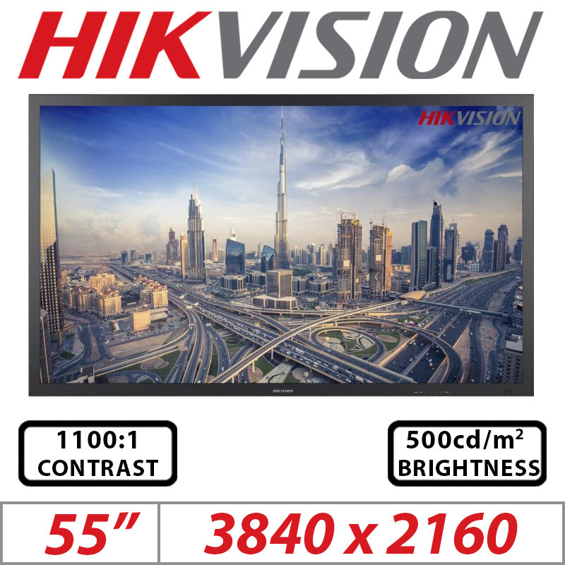 Hikvision DS-D5055UL-B 55" 4K Ultra HD Monitor CCTV Monitor Hikvision