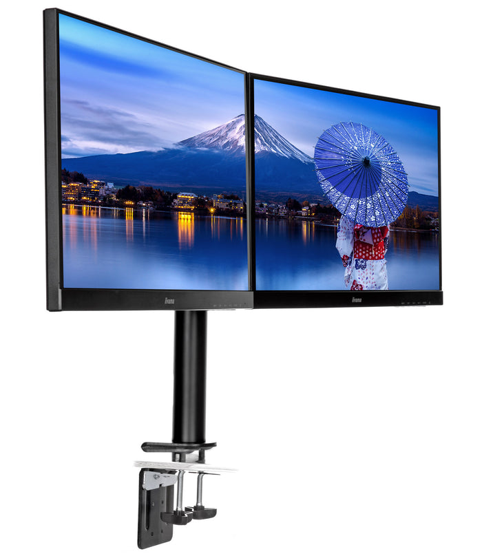 iiyama 10" - 30" Simple And Functional Dual Desktop Arm | DS1002C-B1 Monitor Arm Desk Mount iiyama
