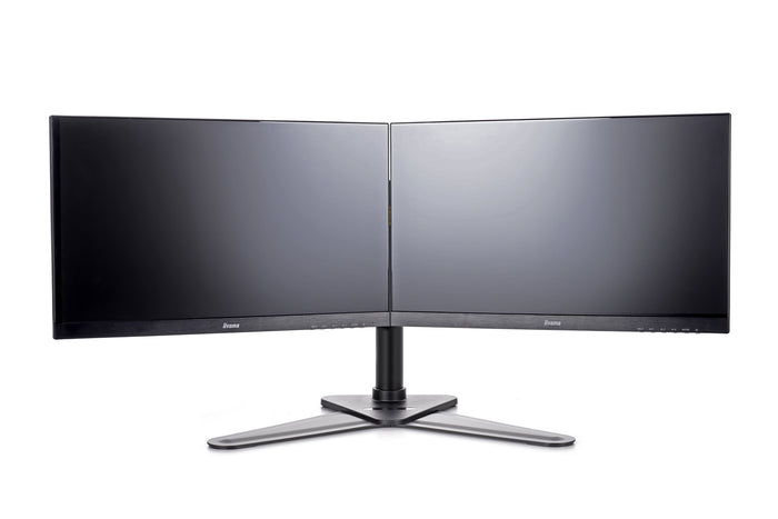 iiyama 10" - 30" Comfortable Dual Desktop Stand | DS1002D-B1 Monitor Arm Desk Mount iiyama