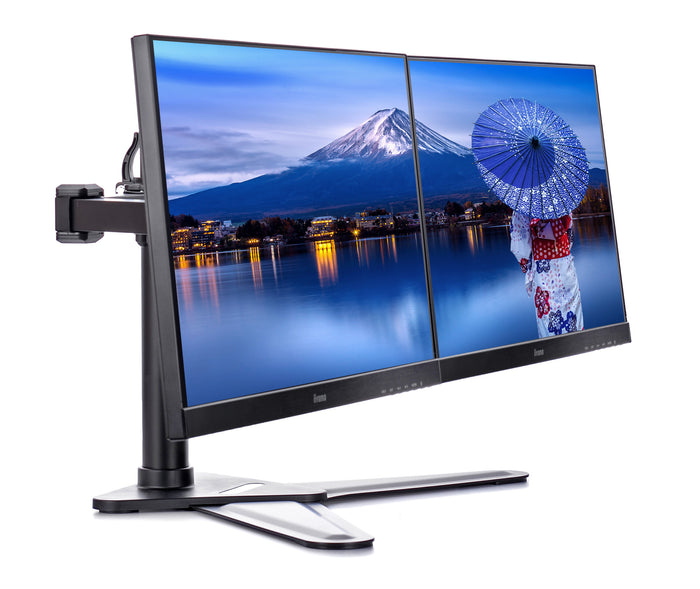 iiyama 10" - 30" Comfortable Dual Desktop Stand | DS1002D-B1 Monitor Arm Desk Mount iiyama