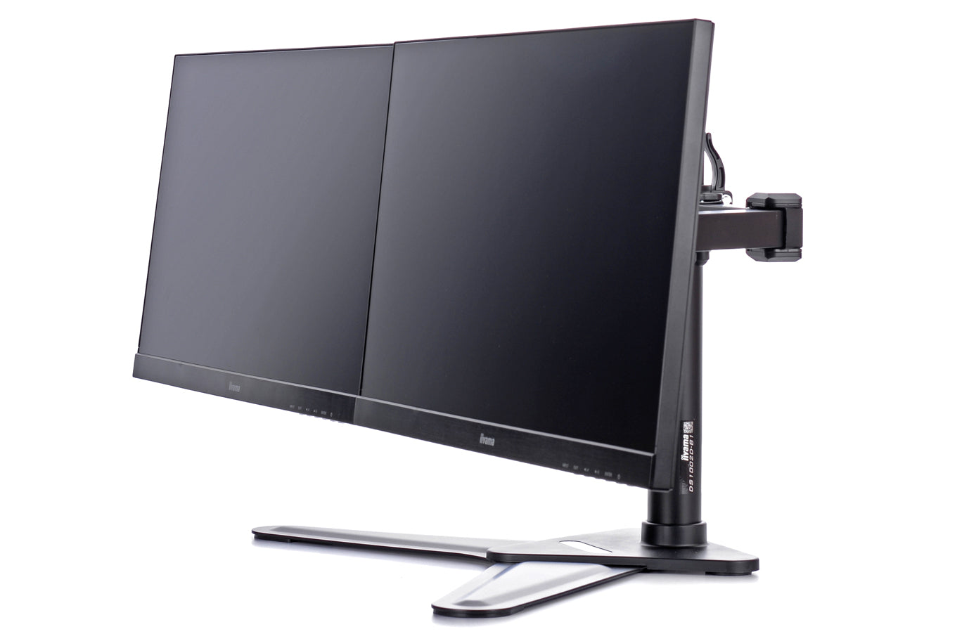 iiyama 10" - 30" Comfortable Dual Desktop Stand | DS1002D-B1 Monitor Arm Desk Mount iiyama