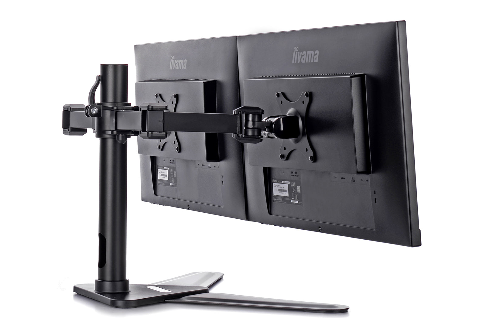 iiyama 10" - 30" Comfortable Dual Desktop Stand | DS1002D-B1 Monitor Arm Desk Mount iiyama