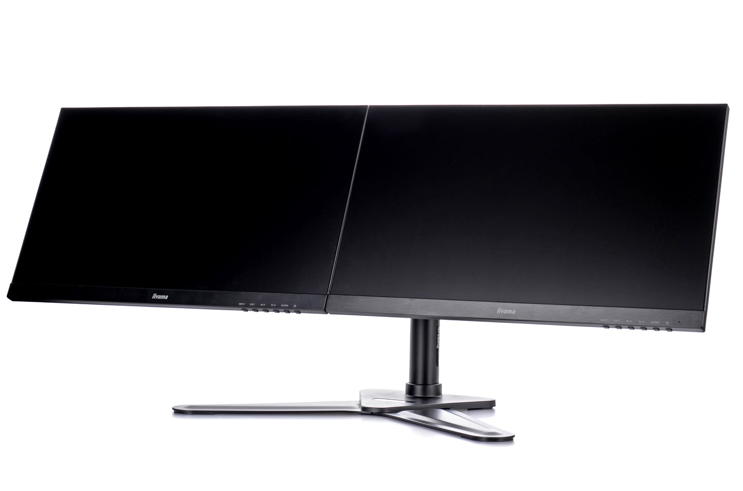 iiyama 10" - 30" Comfortable Dual Desktop Stand | DS1002D-B1 Monitor Arm Desk Mount iiyama