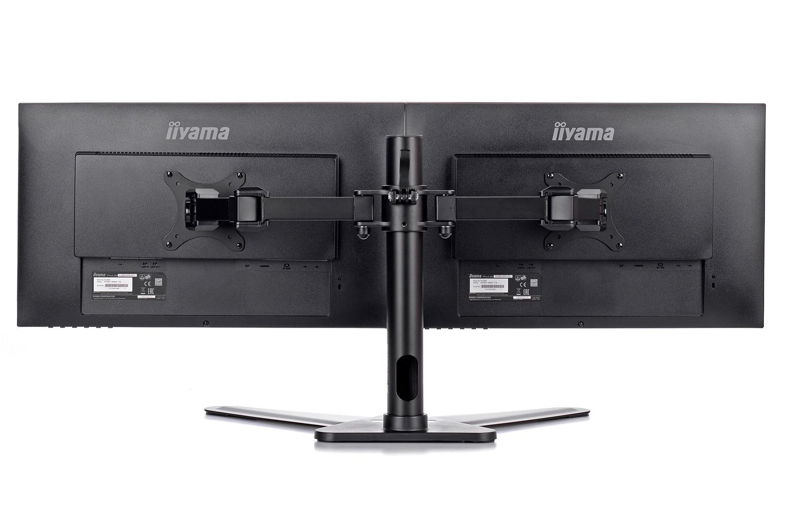 iiyama 10" - 30" Comfortable Dual Desktop Stand | DS1002D-B1 Monitor Arm Desk Mount iiyama