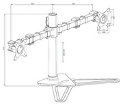 iiyama 10" - 30" Comfortable Dual Desktop Stand | DS1002D-B1 Monitor Arm Desk Mount iiyama