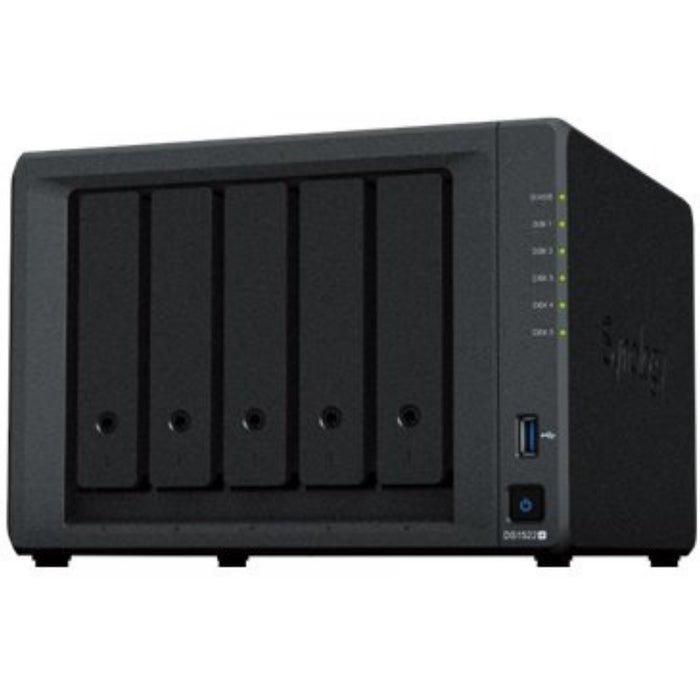 Synology DiskStation DS1522+ NAS Tower AMD Embedded R-Series SoC R1600 8 GB DDR4 40 TB HDD DiskStation Manager Synology NAS & Storage Servers Synology