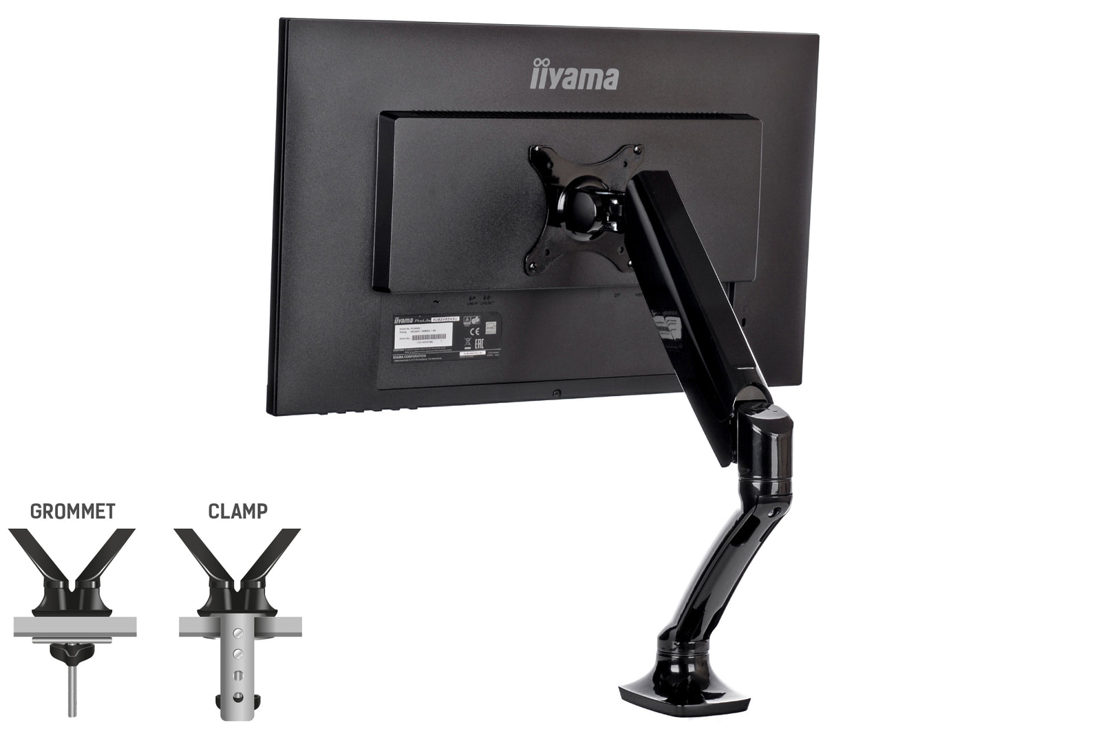 iiyama 10" - 27" Sit-Stand LCD Arm Desk Mount | DS3001C-B1 Monitor Arm Desk Mount iiyama