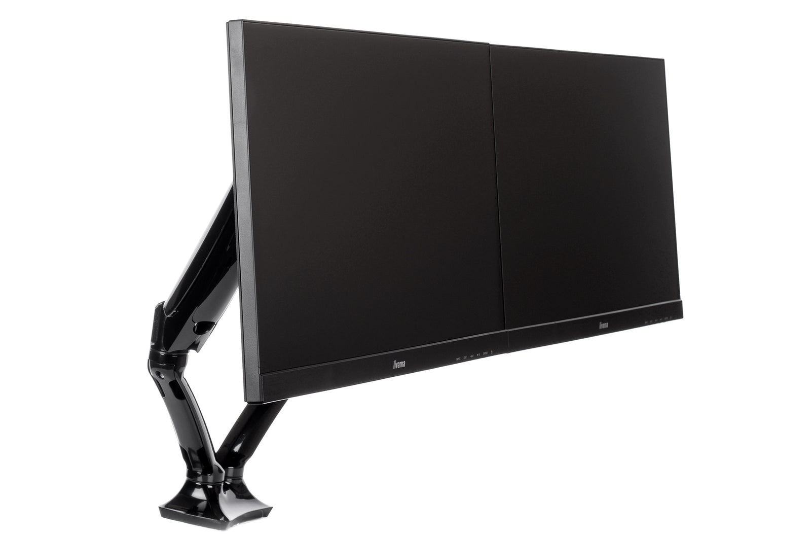 iiyama 10" - 27" Sleek And Stylish Dual Gas Spring Arm | DS3002C-B1 Monitor Arm Desk Mount iiyama