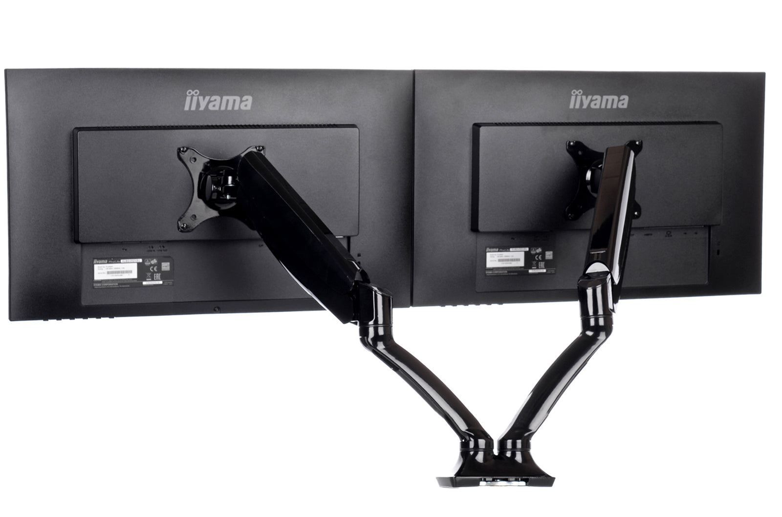 iiyama 10" - 27" Sleek And Stylish Dual Gas Spring Arm | DS3002C-B1 Monitor Arm Desk Mount iiyama