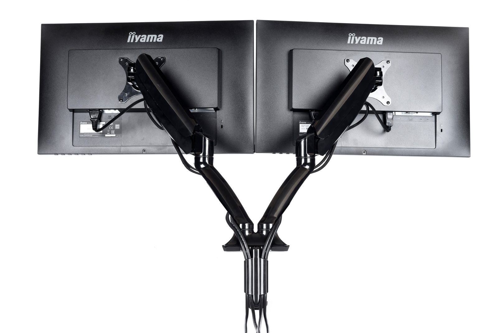 iiyama 10" - 27" Sleek And Stylish Dual Gas Spring Arm | DS3002C-B1 Monitor Arm Desk Mount iiyama