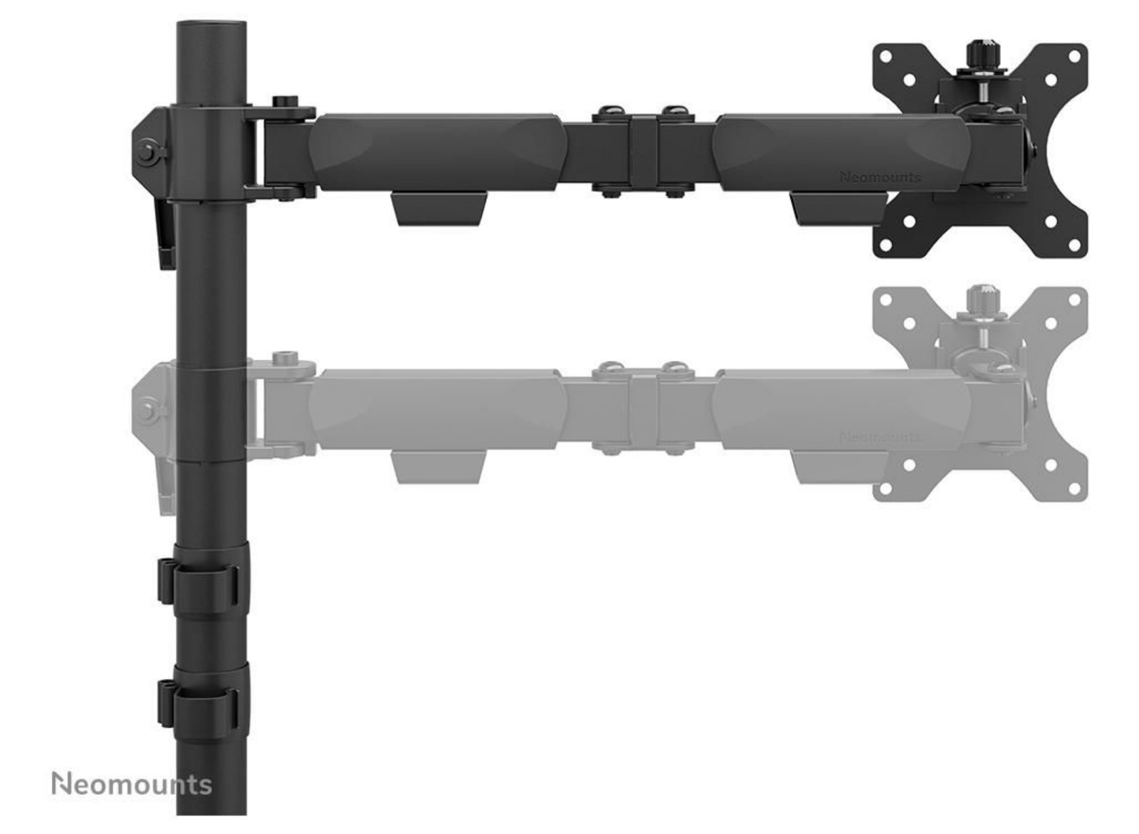 Neomounts NERO DS60-600BL1 Single Monitor Arm For 10"-32" Screens | Quick-Fix - 180°-Stop Monitor Arm Desk Mount NeoMounts