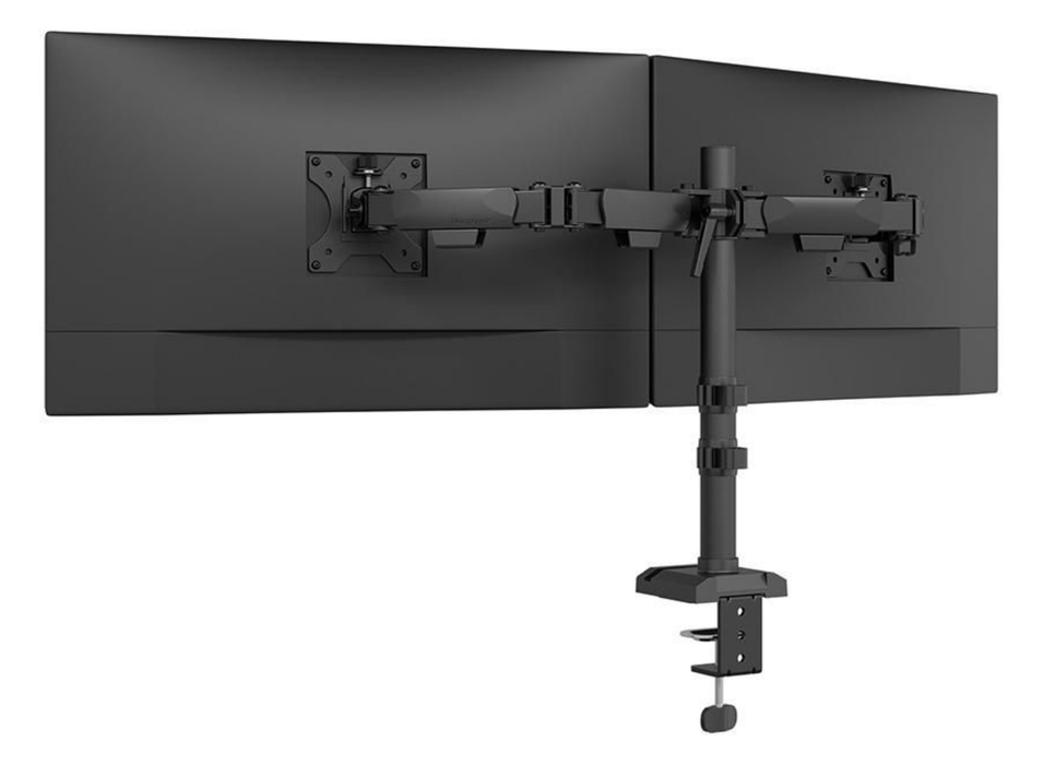 Neomounts NERO DS60-600BL2 Dual Monitor Arm For 10"-32" Screens | Quick-Fix - 180°-Stop Monitor Arm Desk Mount NeoMounts