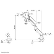 NeoMounts 17" - 49" Curved Ultra-Wide Screens Monitor Arm Desk Mount | DS70PLUS-450WH1 Monitor Arm Desk Mount NeoMounts