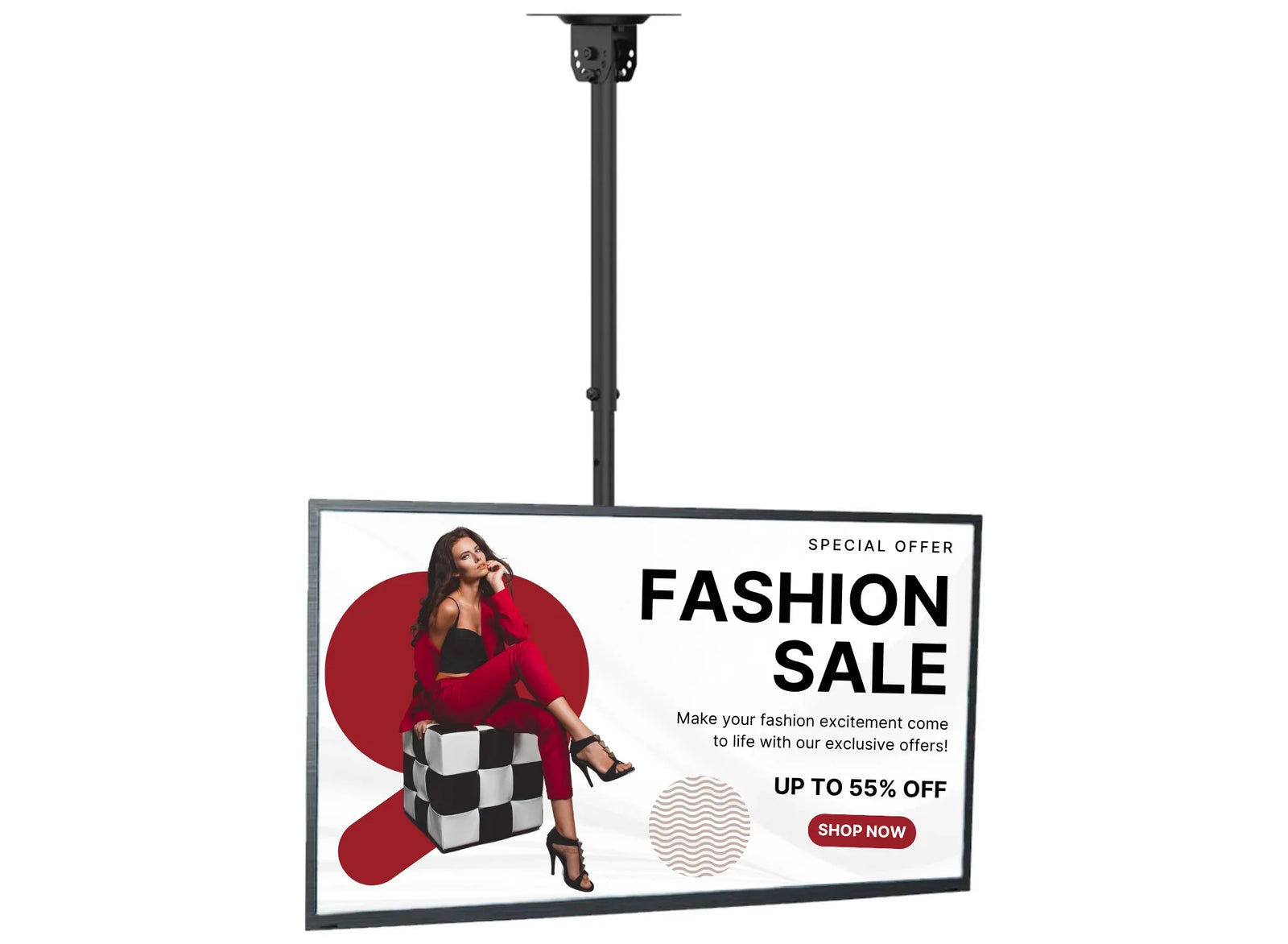 Moove 26" - 55" Digital Signage TV Ceiling Bracket | DSC400 Ceiling Mount Bracket Moove AVMounts