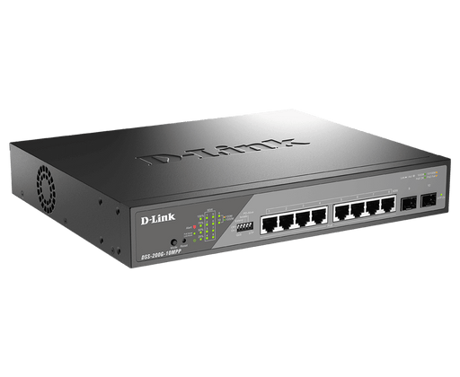 D-Link DSS-200G-10MPP/B 8-Port 10/100/1000 PoE Gigabit Ethernet Surveillance Switch