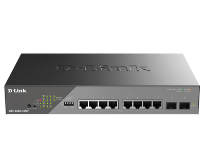 D-Link DSS-200G-10MP/B 8-Port 10/100/1000 PoE Gigabit Ethernet Surveillance Switch D-Link Switches D-Link