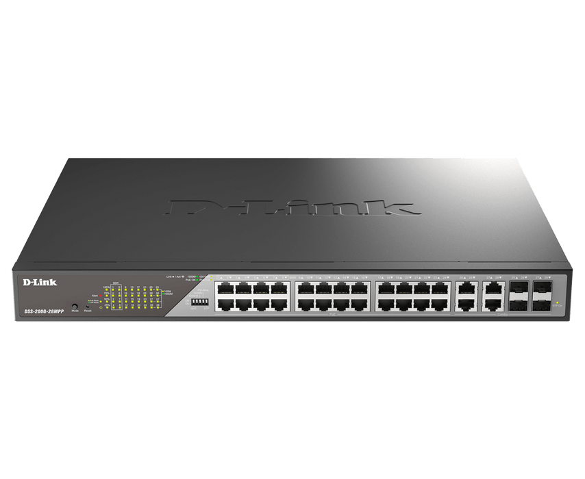 D-Link DSS-200G-28MPP/B 8-Port 10/100/1000 PoE Gigabit Ethernet Surveillance Switch