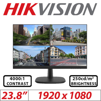 Hikvision DS-D5024FN-B 23.8" Full HD Borderless Monitor CCTV Monitors Hikvision