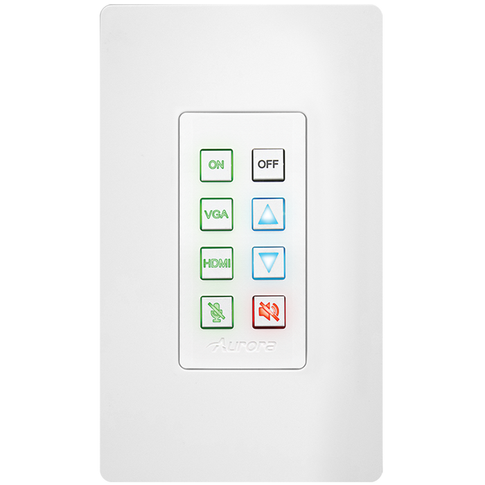 Aurora Multimedia DXB-8i-G2-W 8-Button 1-Gang Backlit Button Control Pad (White) Remote Control Aurora