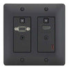 Aurora Multimedia DXW-2-B 2 Input HDBaseT Wall Plate (VGA & HDMI) Black