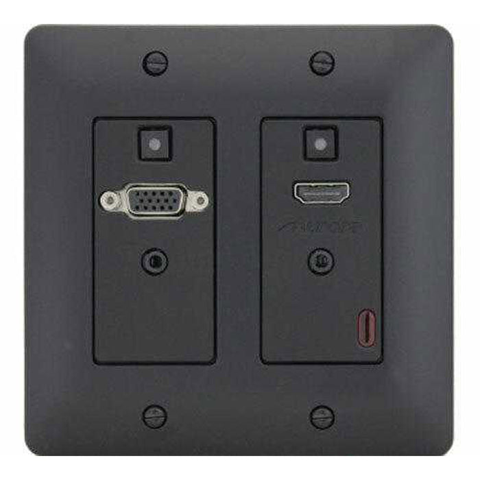 Aurora Multimedia DXW-2-B 2 Input HDBaseT Wall Plate (VGA & HDMI) Black Aurora HDBaseT Wall Plate Aurora
