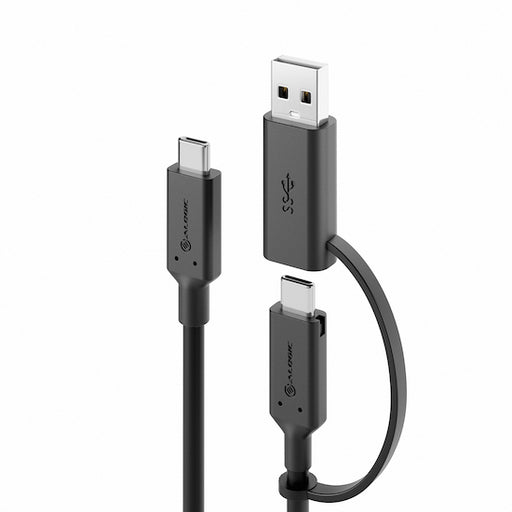 Alogic ELCCA3212-BK Elements Series USB-C to USB-C Cable with USB-A Adapter - 1.2m - Male-Male - 5A/10Gbps