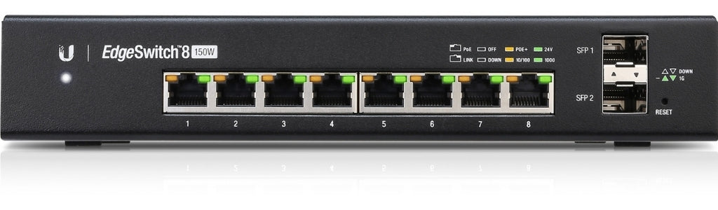 Ubiquiti EdgeSwitch 8 PoE Managed Switches | ES-8-150W Network Switch Ubiquiti
