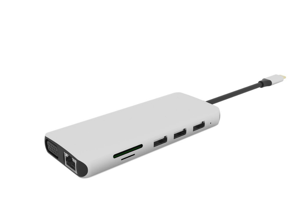 eSTUFF 12-in-1 Triple Display Mobile USB-C Hub For PC And Tablets | ES623009