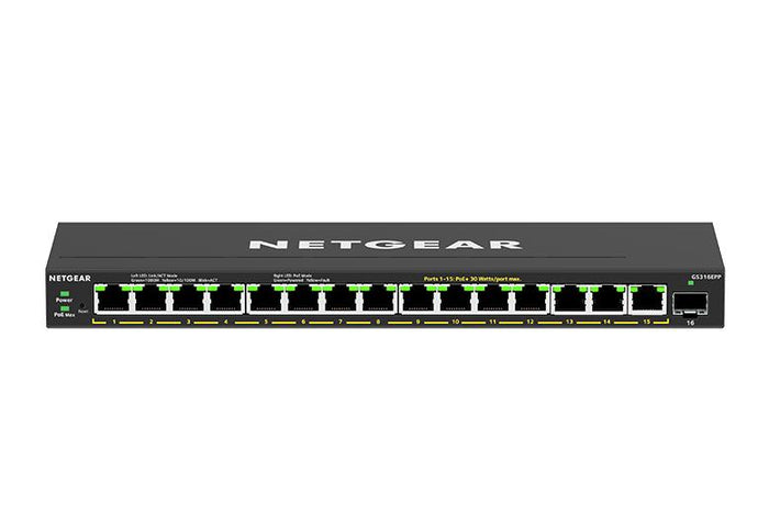 Netgear GS316EPP-100UKS 16-Port High-Power PoE+ Gigabit Ethernet Plus Switch (231W) with 1 SFP Port Network Switch Netgear
