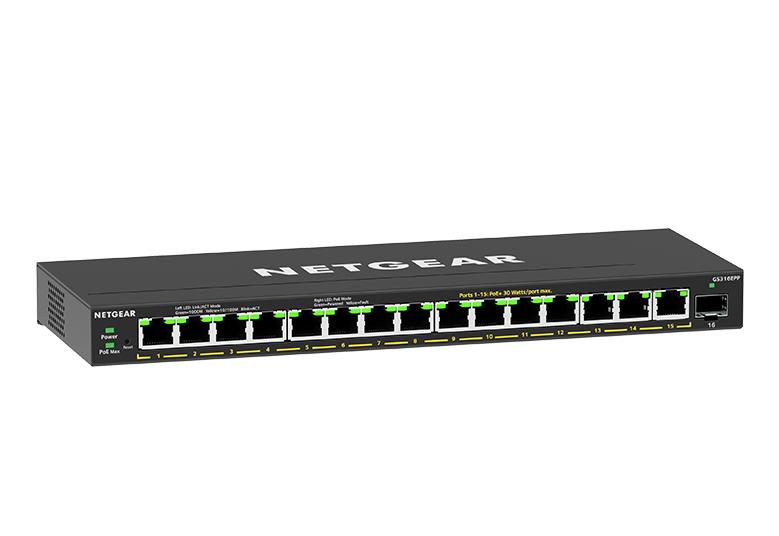 Netgear GS316EPP-100UKS 16-Port High-Power PoE+ Gigabit Ethernet Plus Switch (231W) with 1 SFP Port Network Switch Netgear