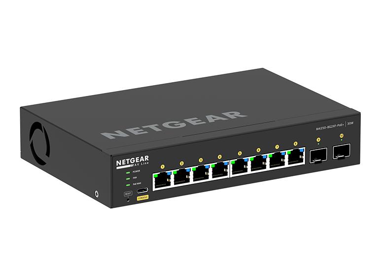 Netgear GSM4210PX-100EUS AV Line M4250-8G2XF-PoE+ 8x1G PoE+ 220W and 2xSFP+ Managed Switch Network Switch Netgear