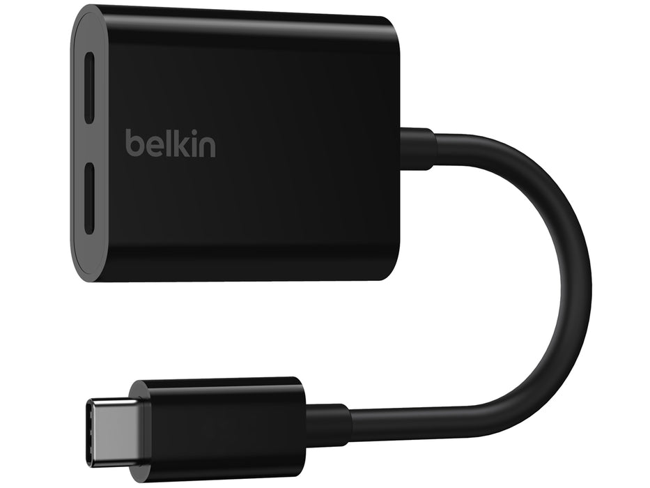 Belkin RockStar™ USB-C Audio + USB-C Charge Adapter Black | F7U081BTBLK