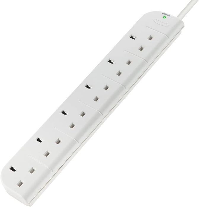 Belkin E-Series 6 Socket 3-Metre SurgeStrip™ White Protector | F9E600UK3M