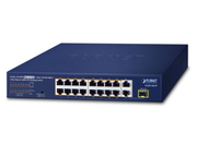 Planet 16-Port 10/100TX 802.3at PoE + 2-Port 10/100/1000T + 1-Port Shared 1000X SFP Desktop Switch (185 Watts) | FGSD-1821P Network Switch Planet