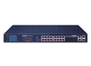 Planet 16-Port 10/100TX 802.3at PoE + 2-Port Gigabit TP + 2-Port SFP Ethernet Switch with LCD PoE Monitor | FGSW-1822VHP Planet Network Switches Planet