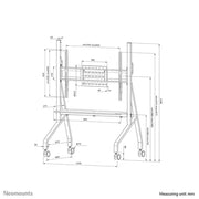NeoMounts 55" - 86" Height Adjustable Display Trolley | FL50-525WH1 Mobile Trolley NeoMounts
