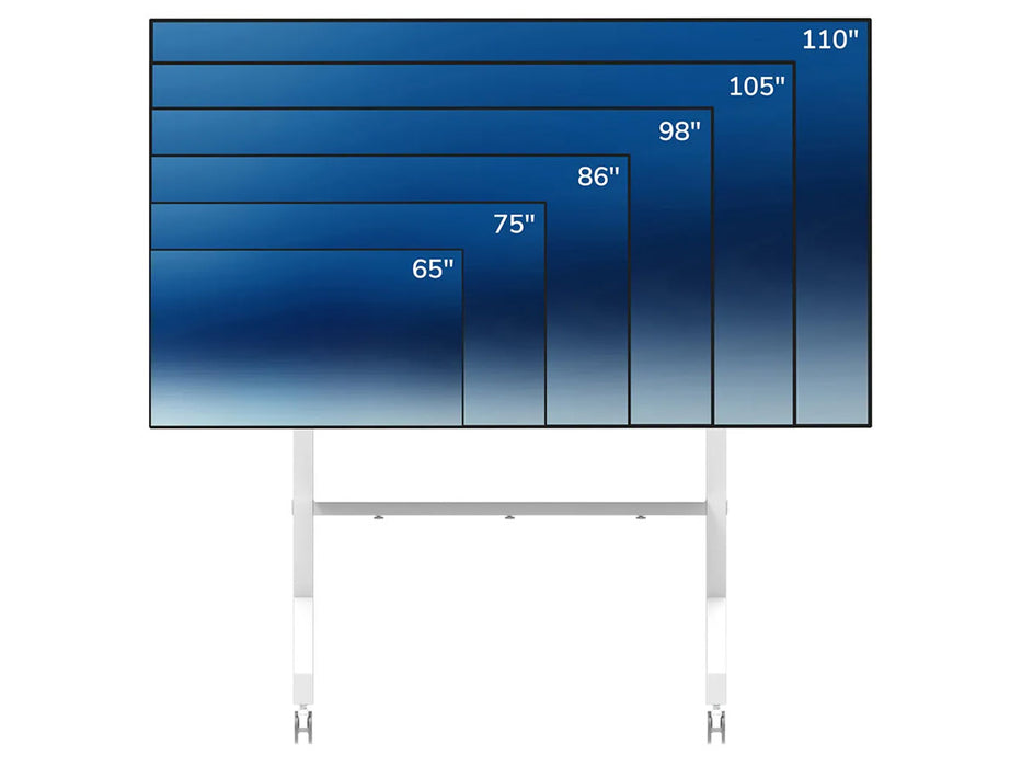 Neomounts MOVE Go XL 65" - 110" TV Trolley | FL50-575WH1 Large Flat Screen Display Trolley NeoMounts