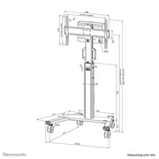 NeoMounts 37" - 75" Height Adjustable Display Trolley | FL50S-825BL1 Mobile Trolley NeoMounts