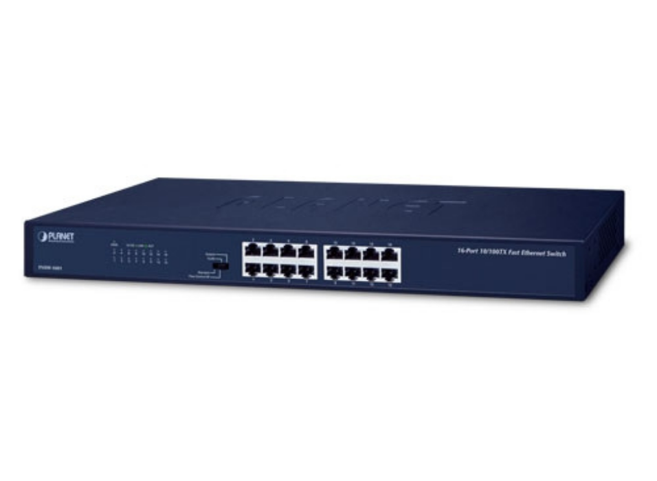 Planet 16-Port 10/100BASE-TX Fast Ethernet Switch | FNSW-1601 Planet Network Switches Planet