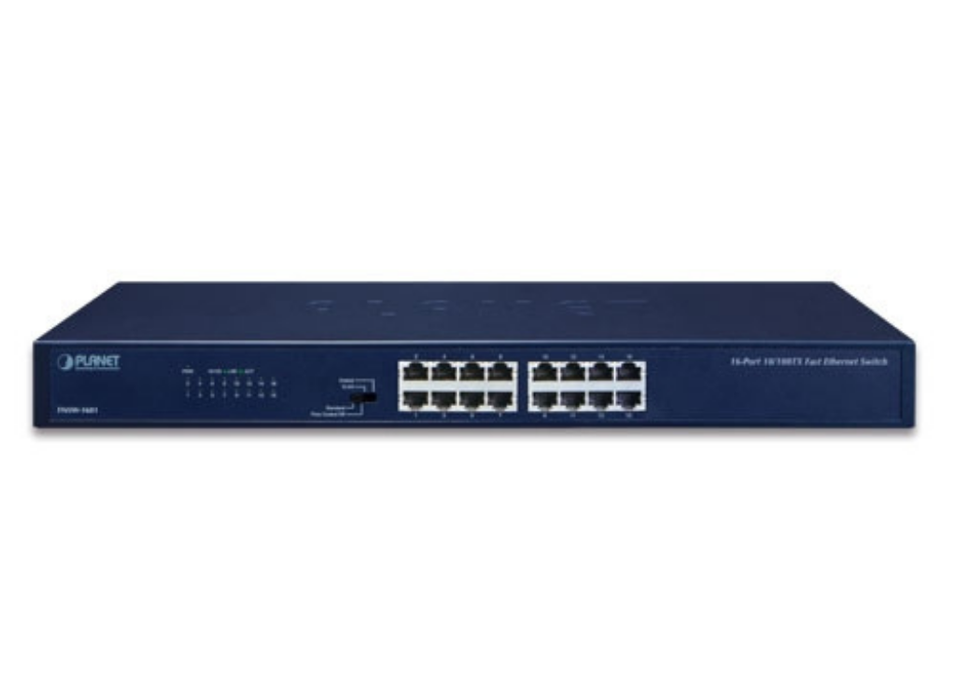 Planet 16-Port 10/100BASE-TX Fast Ethernet Switch | FNSW-1601 Planet Network Switches Planet