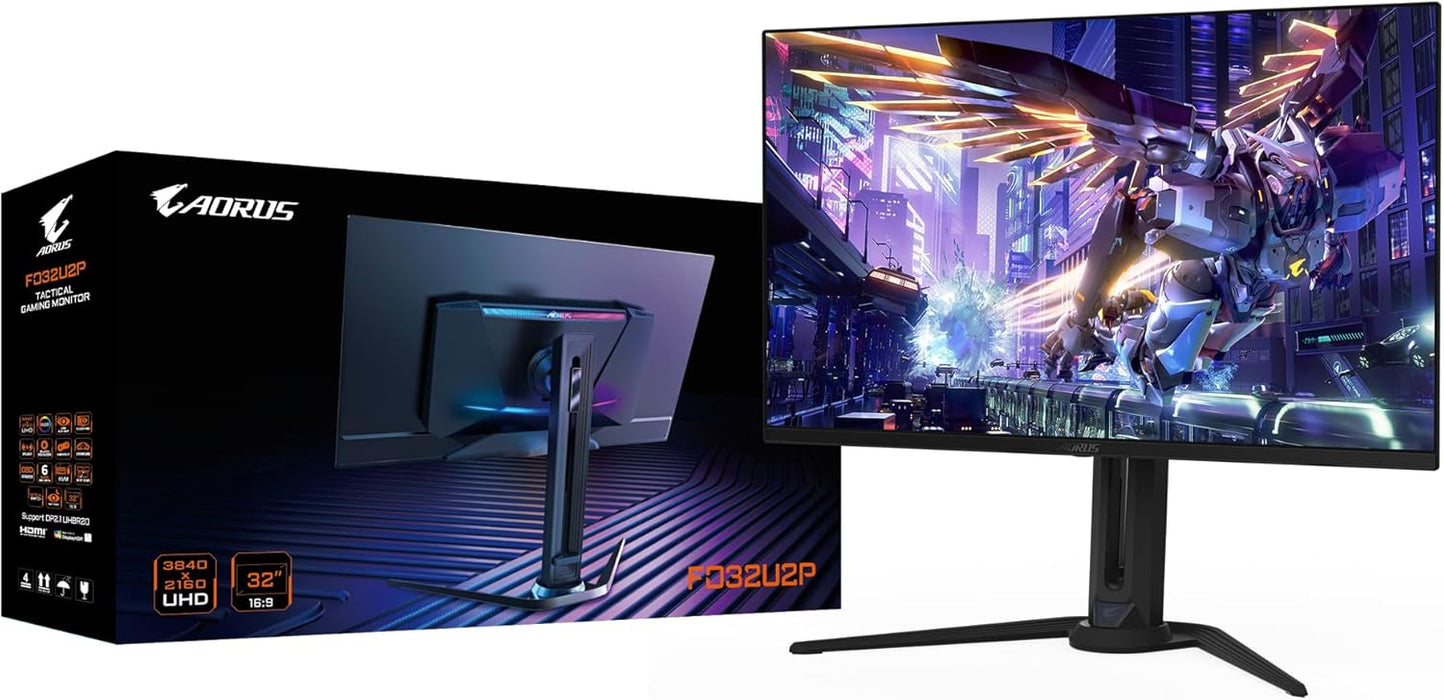 GIGABYTE AORUS 32” OLED UHD 240Hz 0.03ms 250 cd/m² Gaming Monitor | FO32U2P EK Gaming Monitor Gigabyte