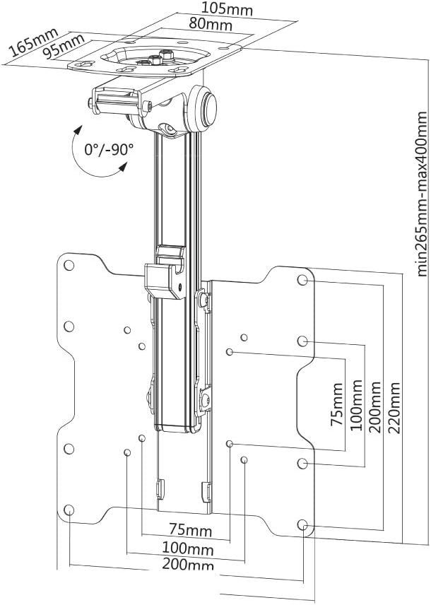 Neomounts 10" - 40" up to 40cm Monitor Ceiling Mount | FPMA-C020BLACK Ceiling Mount Bracket NeoMounts