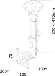 Neomounts 10" - 30" up to 47cm Screen Ceiling Mount | FPMA-C025BLACK Ceiling Mount Bracket NeoMounts