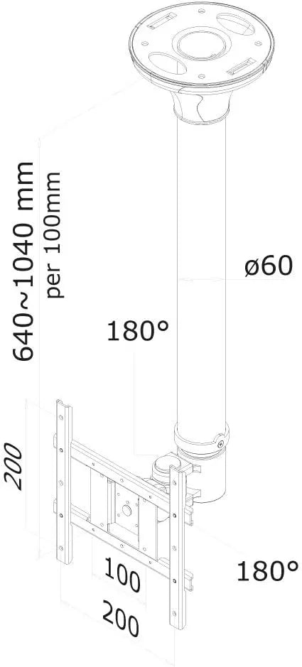 NeoMounts FPMA-C200 Monitor Ceiling Mount For 10-40" Screen Ceiling Mount Bracket NeoMounts
