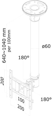 NeoMounts FPMA-C200 Monitor Ceiling Mount For 10-40" Screen Ceiling Mount Bracket NeoMounts
