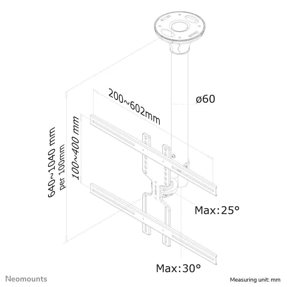 NeoMounts FPMA-C400BLACK Monitor Ceiling Mount For 32-60" Screens Ceiling Mount Bracket NeoMounts