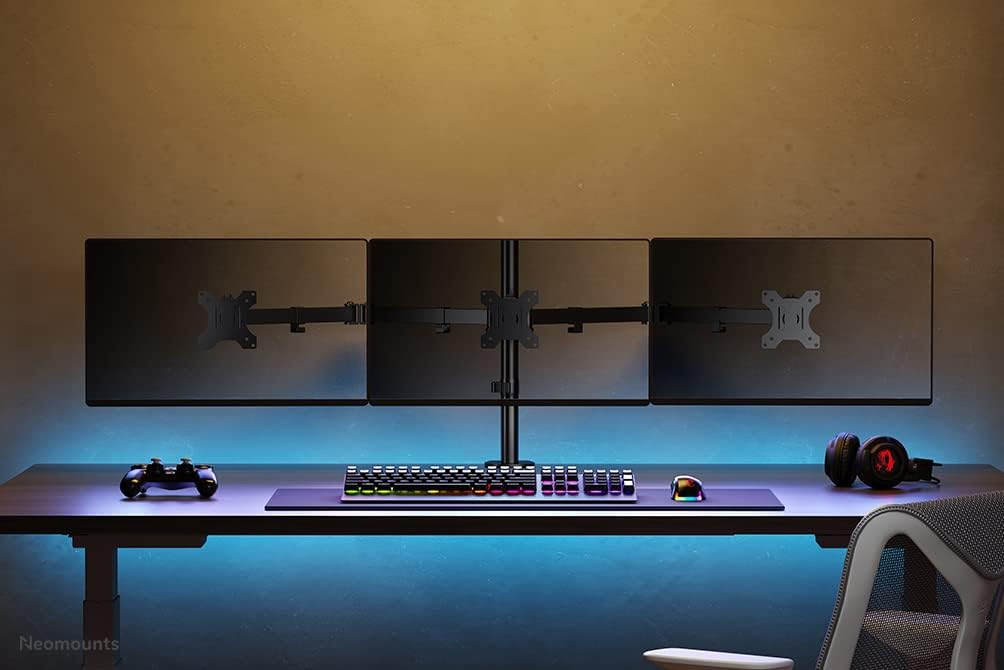 Neomounts 10" - 27" Triple Monitor Arm Desk Mount | FPMA-D550D3BLACK Monitor Arm Desk Mount NeoMounts